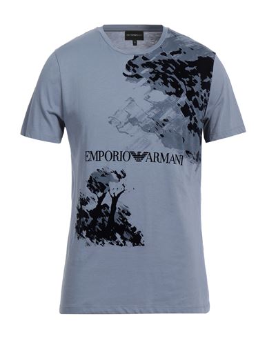 Emporio Armani Man T-shirt Slate Blue Size Xxl Cotton