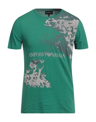 Emporio Armani Man T-shirt Green Size Xxl Cotton