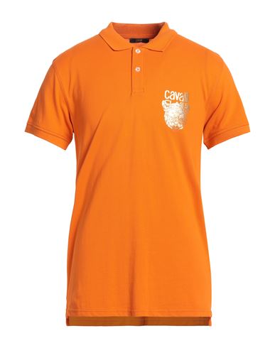 Cavalli Class Man Polo Shirt Orange Size M Cotton