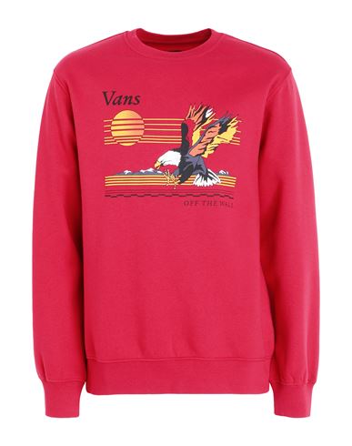 Vans Sunset Crew Man Sweatshirt Red Size L Cotton, Polyester