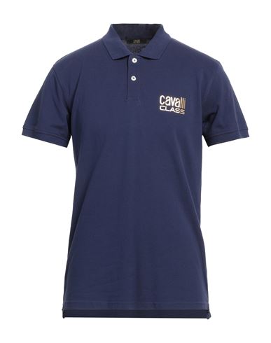Cavalli Class Man Polo Shirt Blue Size Xxl Cotton