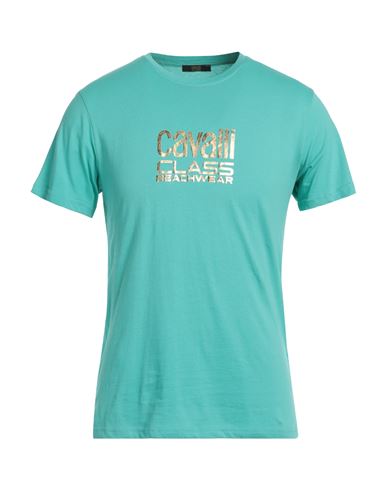 Cavalli Class Man T-shirt Turquoise Size Xxl Cotton In Blue