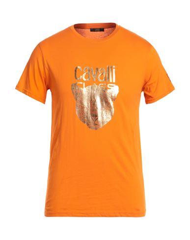 Cavalli Class Man T-shirt Orange Size S Cotton