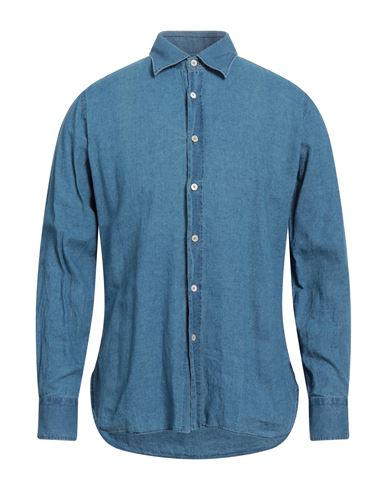 Alessandro Gherardi Man Shirt Blue Size M Cotton