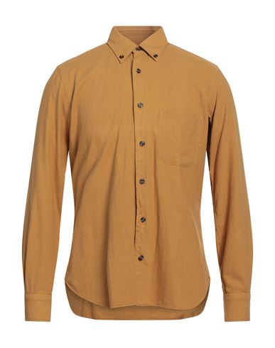 Dandylife By Barba Man Shirt Ocher Size 15 ½ Cotton In Yellow