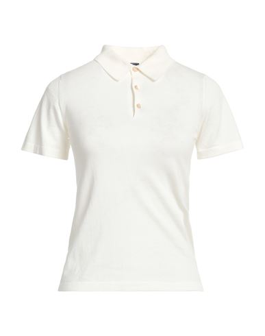 Fedeli Woman Polo Shirt Ivory Size 6 Cotton In White