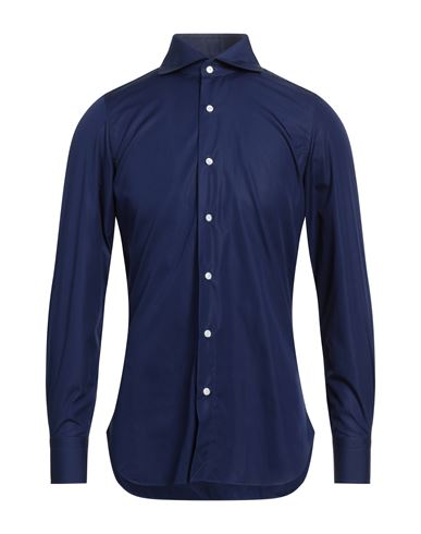 Shop Finamore 1925 Man Shirt Bright Blue Size 17 Cotton