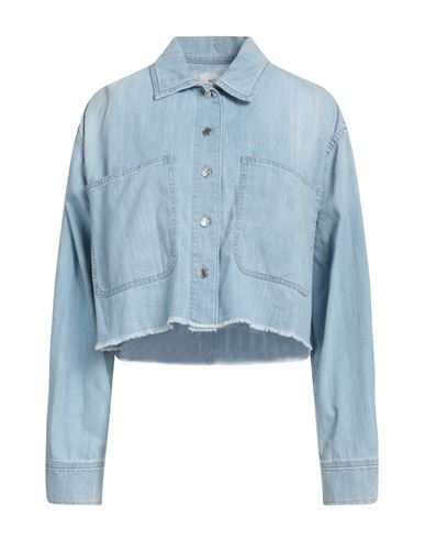 Vicolo Woman Denim Shirt Blue Size M Cotton
