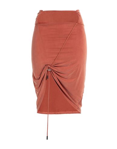 Shop Jacquemus Woman Mini Skirt Rust Size L Cupro, Elastane In Red