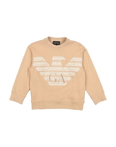 Emporio Armani Toddler Boy Sweatshirt Sand Size 6 Cotton, Polyester, Elastane In Brown