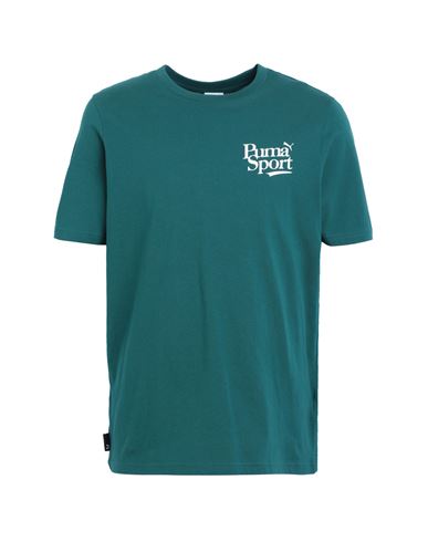 Puma Man T-shirt Emerald Green Size Xl Cotton