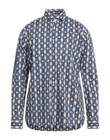 Shop Alessandro Gherardi Man Shirt Midnight Blue Size 16 ½ Cotton