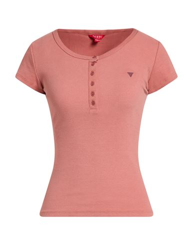 Guess Woman T-shirt Antique Rose Size Xs Cotton, Elastane In Pink
