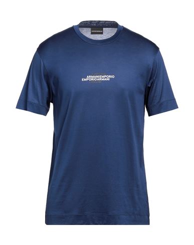 Emporio Armani Man T-shirt Blue Size Xs Lyocell, Cotton