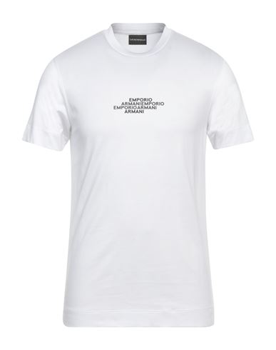 Emporio Armani Man T-shirt White Size L Lyocell, Cotton