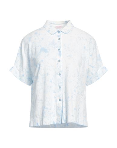 Rossopuro Woman Shirt Azure Size M Cotton In Blue