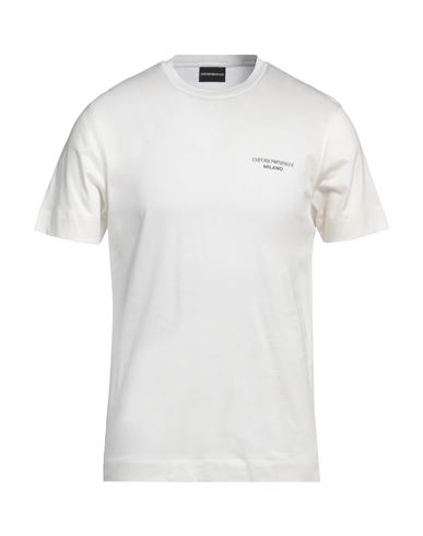 Emporio Armani Man T-shirt Ivory Size Xxxl Cotton In White