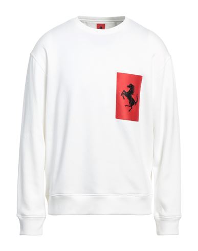 Shop Ferrari Man Sweatshirt White Size L Cotton, Polyamide