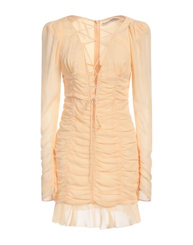 Alessandra Rich Woman Mini Dress Apricot Size 6 Silk In Orange