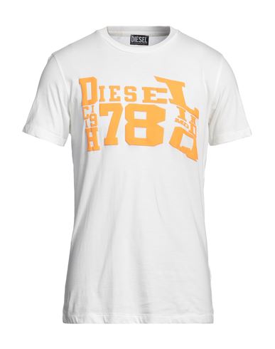 Diesel Man T-shirt Off White Size M Cotton