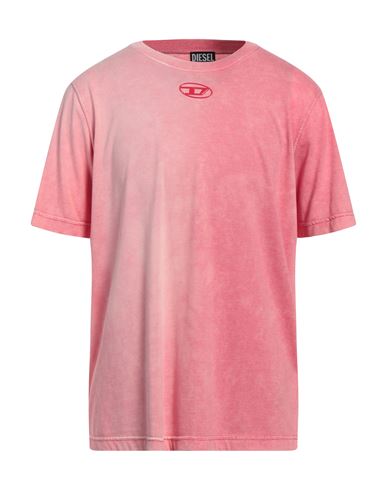 Diesel Man T-shirt Pink Size 3xl Polyester, Cotton