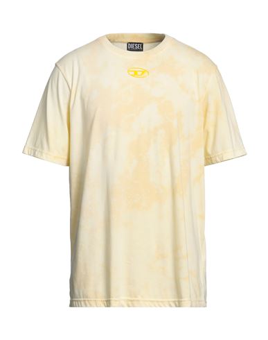 Diesel Man T-shirt Yellow Size Xxl Polyester, Cotton