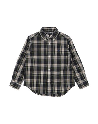 Polo Ralph Lauren Babies'  Plaid Brushed Cotton Oxford Shirt Toddler Boy Shirt Dark Green Size 5 Cotton