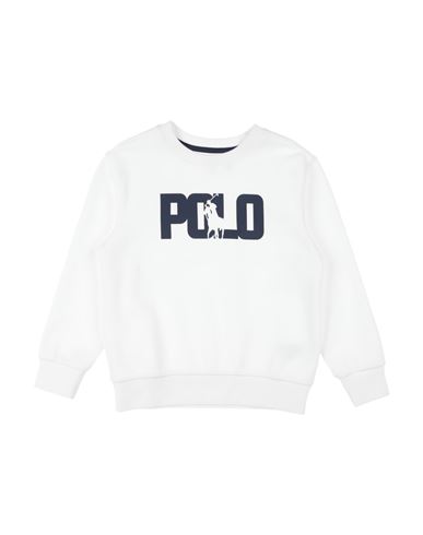 Polo Ralph Lauren Babies'  Big Pony Logo Double-knit Sweatshirt Toddler Boy Sweatshirt White Size 5 Cotton, P