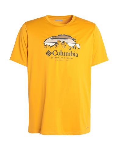 Columbia Hike Graphic Ss Tee Man T-shirt Ocher Size Xl Polyester In Yellow