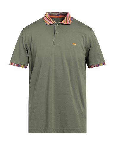 Harmont & Blaine Man Polo Shirt Military Green Size S Cotton