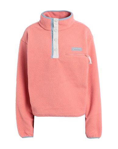 Columbia Helvetia Cropped Half Snap Woman Sweatshirt Salmon Pink Size L Polyester