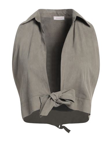 Rossopuro Woman Vest Grey Size 6 Soft Leather