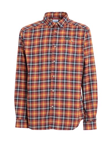 Shop Columbia Cornell Woods Flannel Long Sleeve Shirt Man Shirt Rust Size Xl Cotton, Elastane In Red