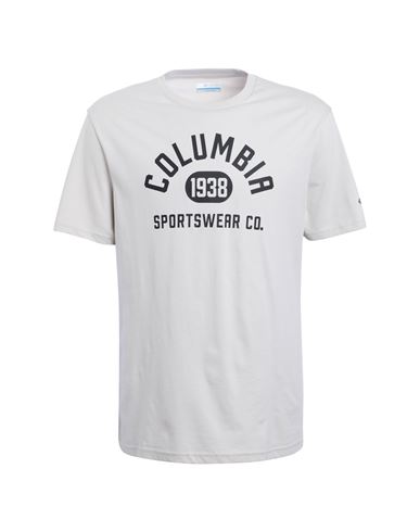 Columbia Csc Basic Logo Short Sleeve Man T-shirt Off White Size Xl Organic Cotton