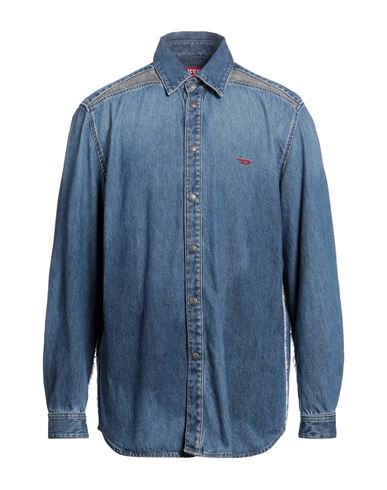 Diesel Man Denim Shirt Blue Size S Cotton