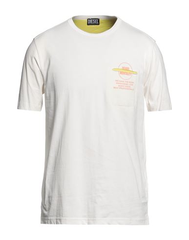 Diesel Man T-shirt Off White Size 3xl Cotton