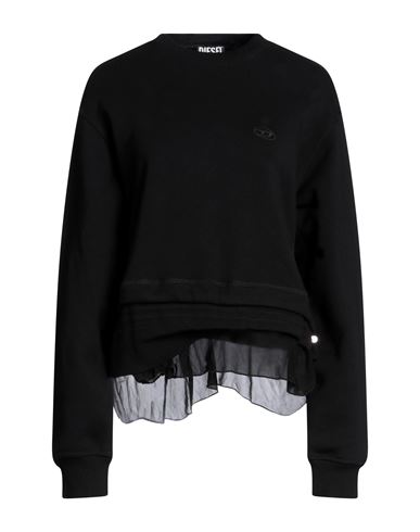Diesel Woman Sweatshirt Black Size Xl Cotton, Elastane, Rayon