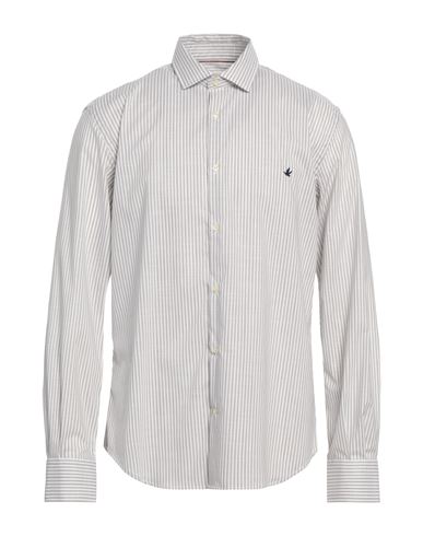 Brooksfield Man Shirt Light Grey Size 17 ½ Cotton, Elastane