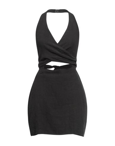 Shop Natalie Rolt Woman Mini Dress Black Size 2 Linen