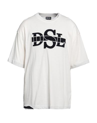 Diesel Man T-shirt Off White Size 3xl Cotton