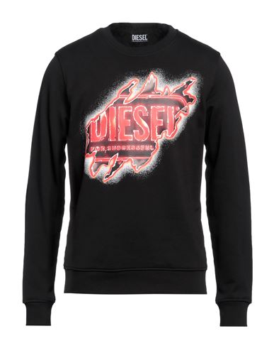 Diesel Man Sweatshirt Black Size 3xl Cotton, Elastane