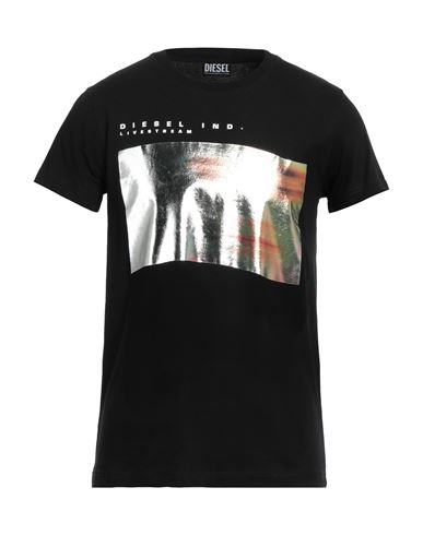 Diesel Man T-shirt Black Size Xxl Cotton
