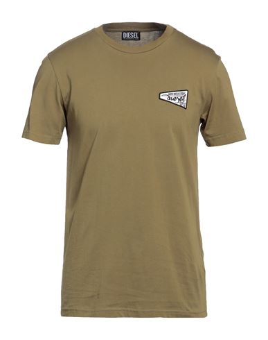 Diesel Man T-shirt Military Green Size Xxl Cotton