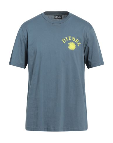 Diesel Man T-shirt Slate Blue Size M Cotton