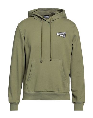 Diesel Man Sweatshirt Military Green Size 3xl Cotton, Polyester, Elastane