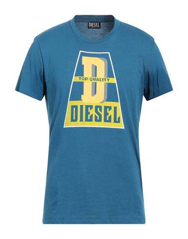 Diesel Man T-shirt Azure Size 3xl Cotton In Blue