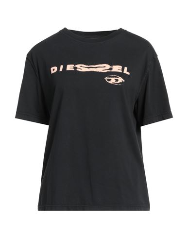 Diesel Woman T-shirt Black Size L Cotton