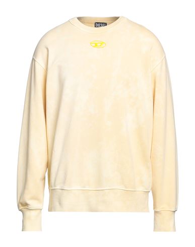 Diesel Man Sweatshirt Light Yellow Size 3xl Cotton, Polyester, Elastane