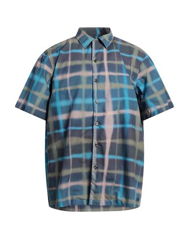Diesel Man Shirt Slate Blue Size 38 Cotton