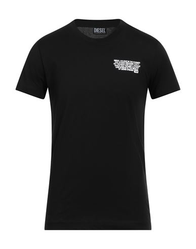 Diesel Man T-shirt Black Size Xxl Cotton